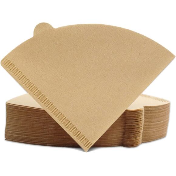 V01 Natural Unbleached Coffee Filters – V-Shaped Cone for Pour Over – 100 Count - Picture 1 of 5